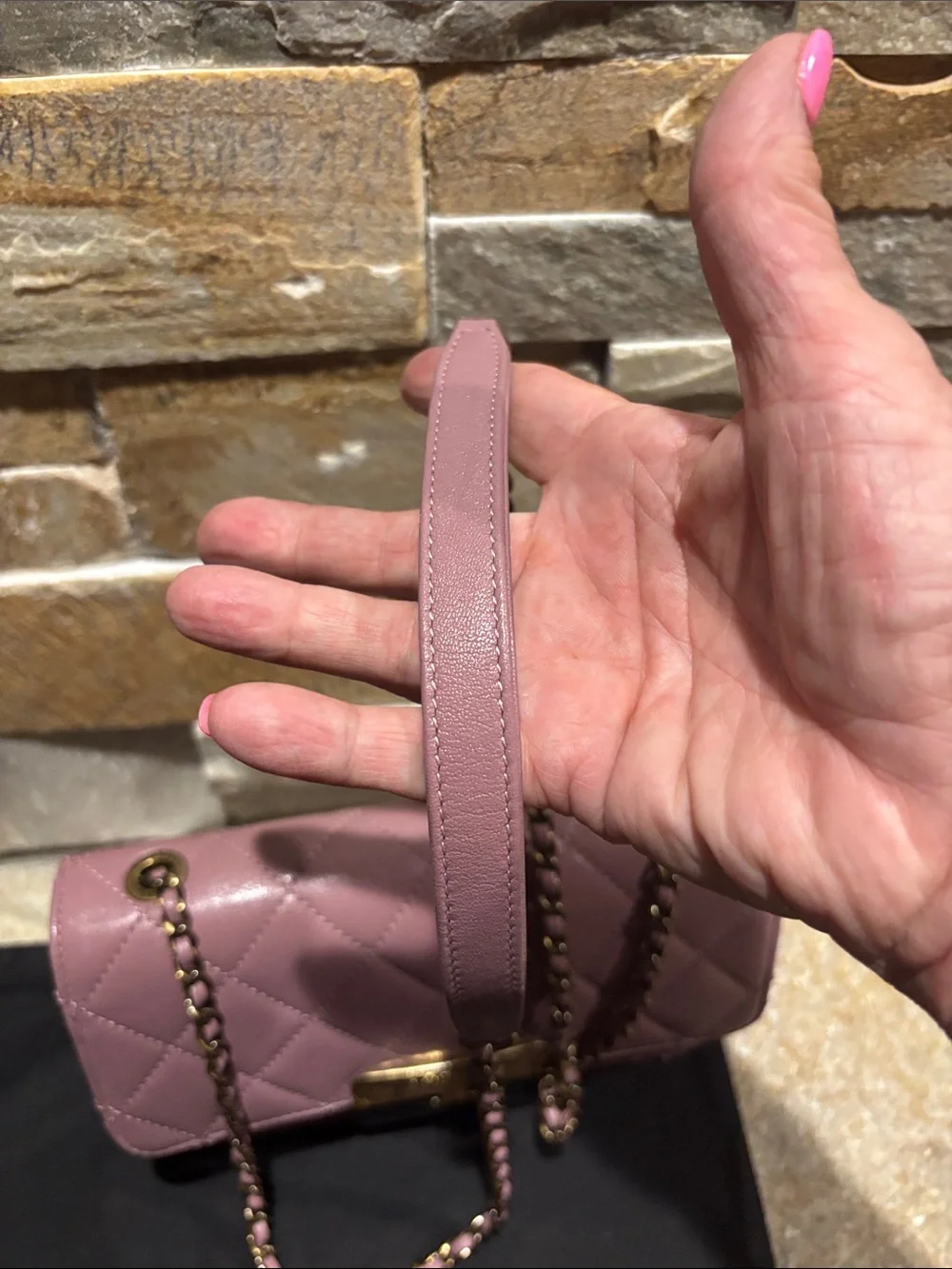 CHANEL Pink Front Flap Caviar Quilted Leather Crossbody Bag